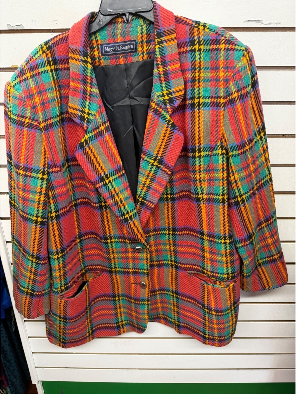 Maggie McNaughton Vintage Plaid Blazer Jacket Multicolor Fits Up to 3X